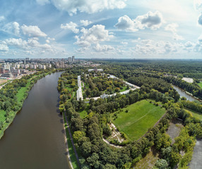 The Estate Of The Romanovs In Izmailovo. Moscow, Russia. Aerial panoramic drone view