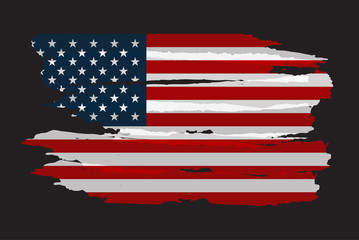 Grunge Flag of the USA. Vector illustration in with grunge texture.