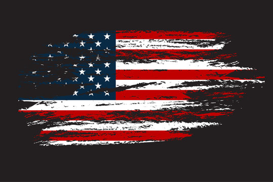 Grunge Flag of the USA in with grunge texture.