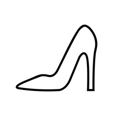 Women's Shoe line icon, logo isolated on white background