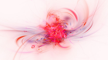 3D rendering abstract white fractal light background