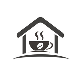 Simple cafe sign vector illustration with simple black and white design suitable for logo template too