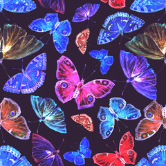 Seamless pattern with butterfly. Silhouette design for wallpaper, fabrics, posters.