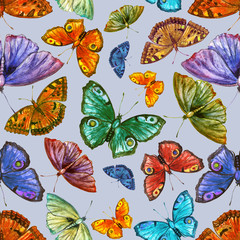 Seamless pattern with butterfly. Silhouette design for wallpaper, fabrics, posters.