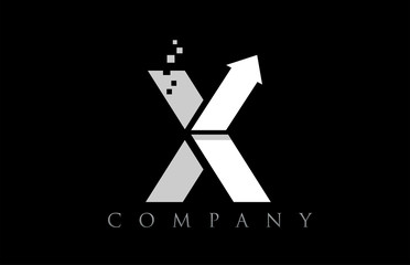 X white black alphabet letter logo company icon design