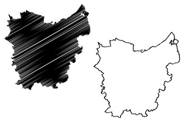 East Flanders Province (Kingdom of Belgium, Provinces of Belgium, Flemish Region) map vector illustration, scribble sketch East Flanders map