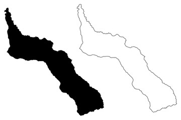Mount Athos Region (Greece, Hellenic Republic, Hellas) map vector illustration, scribble sketch Mount Athos Autonomous state map - obrazy, fototapety, plakaty