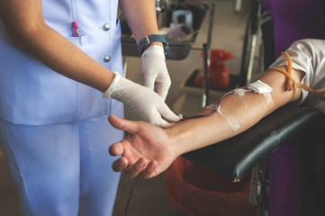 blood donation picture with soft-focus and over light in the background