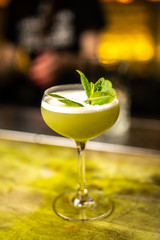 Close-up cocktail on the bar