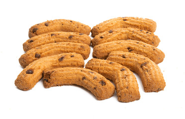 cookies with chocolate drops isolated