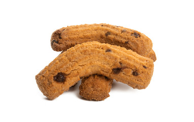 cookies with chocolate drops isolated