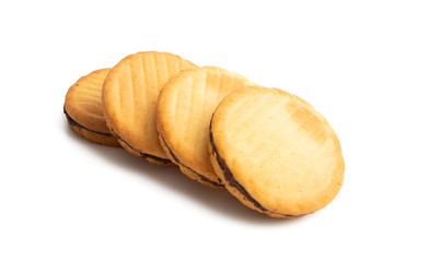 biscuit with chocolate hazelnut cream isolated