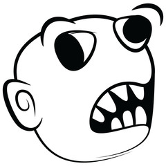 Cartoon faces expressions vector set