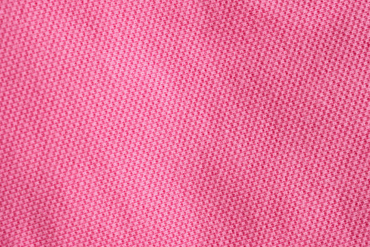 Pink Cotton Fabric Texture Closeup Background