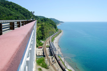 Obraz premium Blue sky and sea on a background