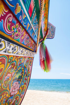 Traditional Malayu style art painting on Kolae boat.