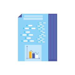 document with statistical graphics isolated icon