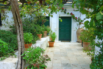 Secret terrace patio Paleokastritsa Monastery