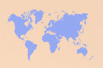 Fototapeta na wymiar map world on pastel blue background