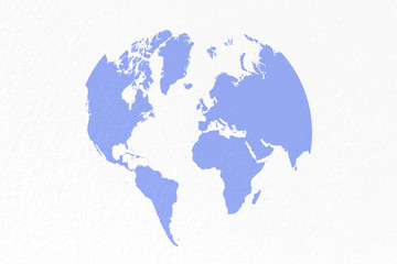 map world on pastel blue background