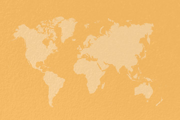 map world on pastel pink paper background