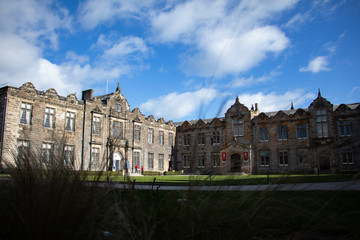 Fototapeta na wymiar St Andrews University, St Salvator's Quad, on a sunny winters day. 