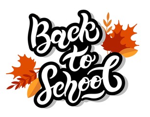 Back to school. Hand drawn lettering. Vector illustration. Best for Autumn design. School banner