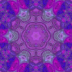 Floral ornament. Arabesque decoration. Circle floral ornament. Drawn, arabesque