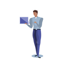 business man with laptop computer device