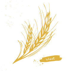 Golden wheat, barley ears symbol