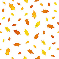 seamless pattern autumn leaves on white background vector illustration EPS10