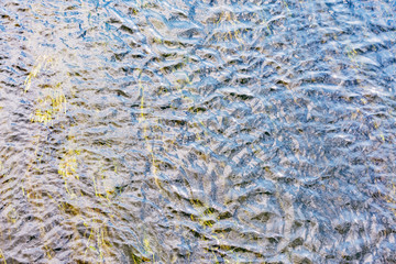 Surface of the river with the crystal water.