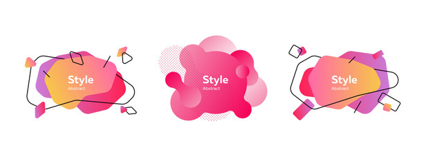 Fototapeta premium Set of tender colored dynamical shapes