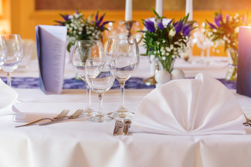 decorated evet table in the castle at celebration