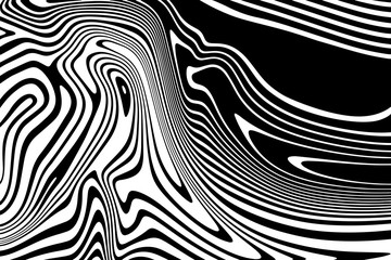 Abstract wavy background. Optical illusion motion striped 3d effect.