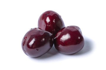 Sweet cherry berries isolated on white background
