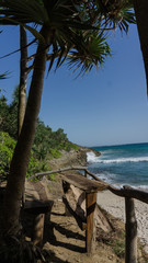  the edge of the island and the sand beach