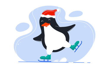 funny penguin Skating