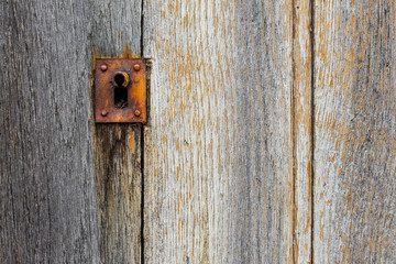 old wooden door with lock