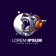 awesome bear logo design vector