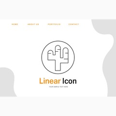 catcus plant icon creative design templat