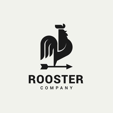 Rooster with Arrows logo vector in isolated white background
