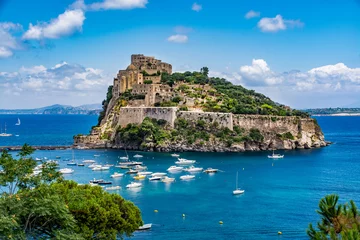 Fototapete Neapel Aragonese Castle - Castello Aragonese an einem schönen Sommertag, Insel Ischia, Italien