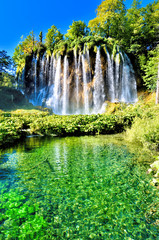 Beautiful waterfalls of Plitvice Lakes National Park, Croatia