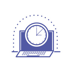 time clock watch with laptop computer