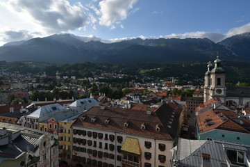 Fototapeta na wymiar View of Innsbruck with Golden roof and Hofkirche