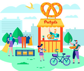 Happy Family Spending Time on Weekend Sell Things