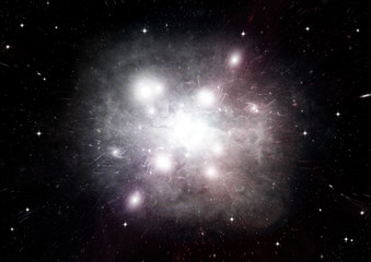 galaxy in a free space. 3D rendering