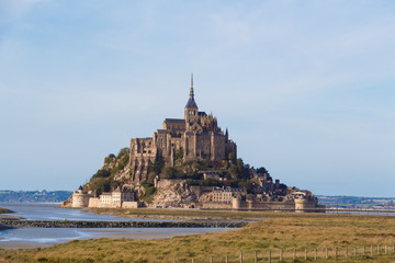 Fototapeta na wymiar Mont Saint-Michel island at low tide