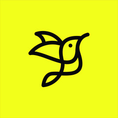 bird logo design with line style